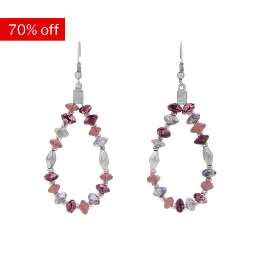 Purple bead hook earrings